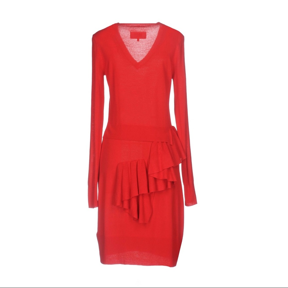 NWT Maison Martin Margiela ruffle dress red